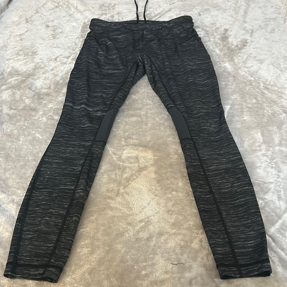 Lululemon men’s surge tight in oki heathered print black/deep coal